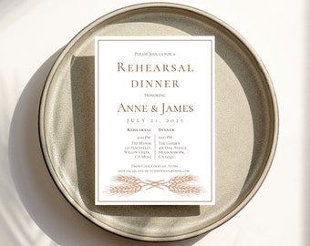 RUSTIC REHEARSAL DINNER invitation | rustic wedding invitation template, rehearsal dinner invitations, rehearsal dinner invitation template