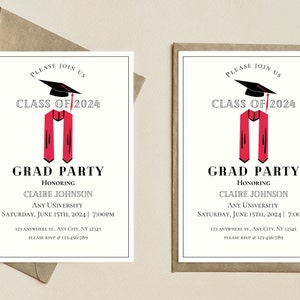 GRADUATION INVITATION TEMPLATE | congrats grad, graduation invites, graduation senior grad, graduation party invitation template, grad party