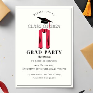 GRADUATION INVITATION TEMPLATE | congrats grad, graduation invites, graduation senior grad, graduation party invitation template, grad party