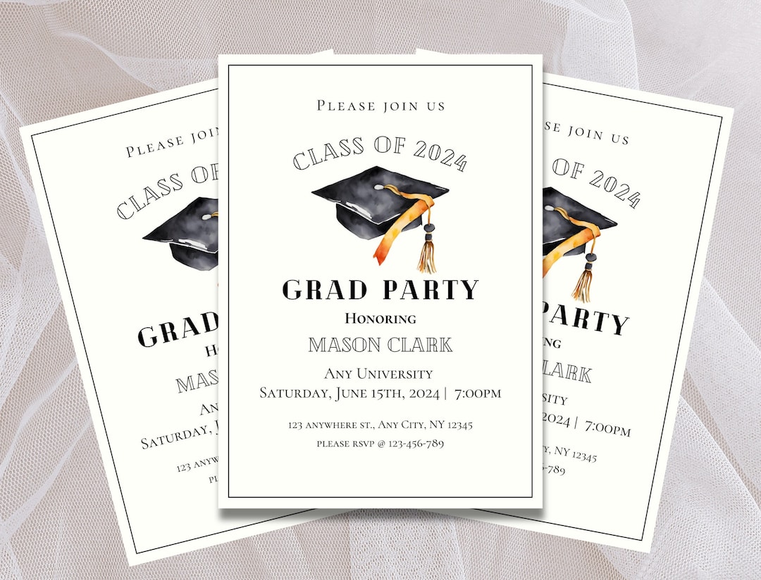 GRADUATION INVITATION TEMPLATE Congrats Grad Graduation Invites