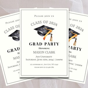 GRADUATION INVITATION TEMPLATE | congrats grad, graduation invites, graduation senior grad, graduation party invitation template, grad party