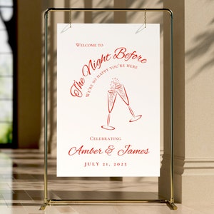 REHEARSAL DINNER SIGN | The Night Before Welcome Sign | Rehearsal Dinner Welcome Sign | the night before sign, welcome sign wedding template