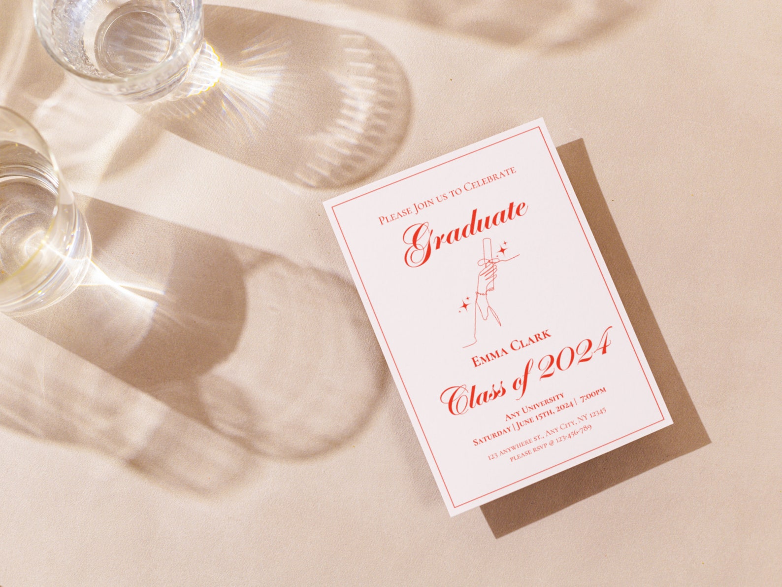 GRADUATION INVITATION TEMPLATE | Congrats Grad, Graduation Invites ...