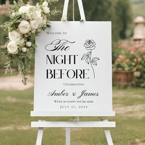 REHEARSAL DINNER SIGN | Minima, The Night Before Welcome Sign, Rehearsal Dinner Welcome Sign, the night before sign, rehearsal dinner signs