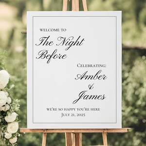 REHEARSAL DINNER SIGN | The Night Before Welcome Sign | Rehearsal Dinner Welcome Sign | the night before sign | rehearsal dinner signs