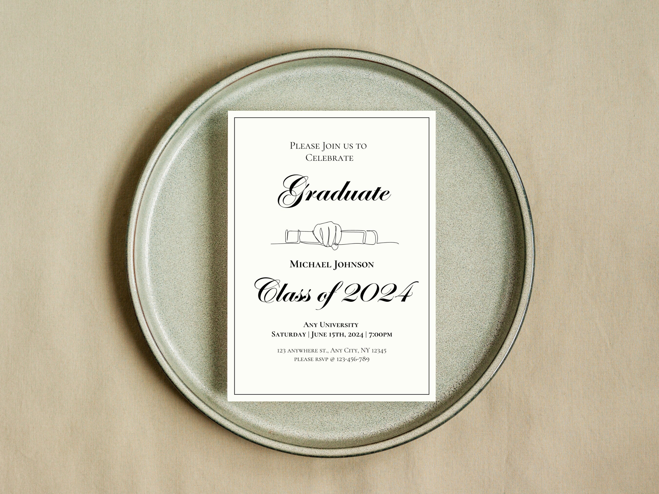 GRADUATION INVITATION TEMPLATE | Congrats Grad, Graduation Invites ...