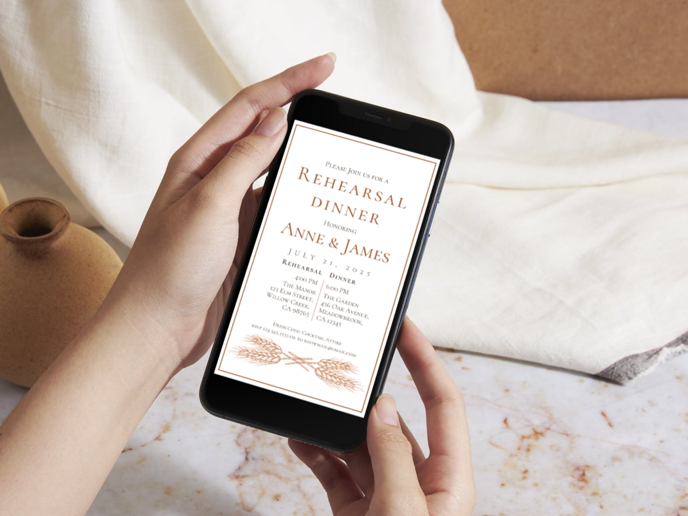 RUSTIC REHEARSAL DINNER Invitation Rustic Wedding Invitation Template ...