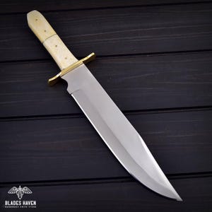 The Brass-Boned || Handmade Kentucky || Bowie Knife || FREE Leather Sheath || Christmas Gift || Stainless Steel knife || Hunting Knife