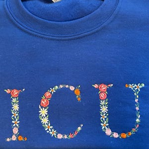 Floral Embroidered Custom Sweatshirt