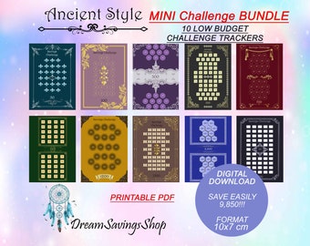 10K MINI A7 Savings Challenge Bundle, Digital Money Challenge, Savings Tracker Binder, Money Saving Challenge, Budget Saving Planner