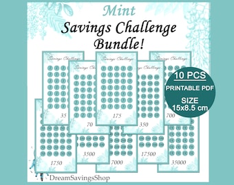 Mint Savings Challenge Bundle, 60K Saving Challenge, Floral Pack, A6 Money Saving Challenge, Savings Tracker Binder, Digital Money Challenge