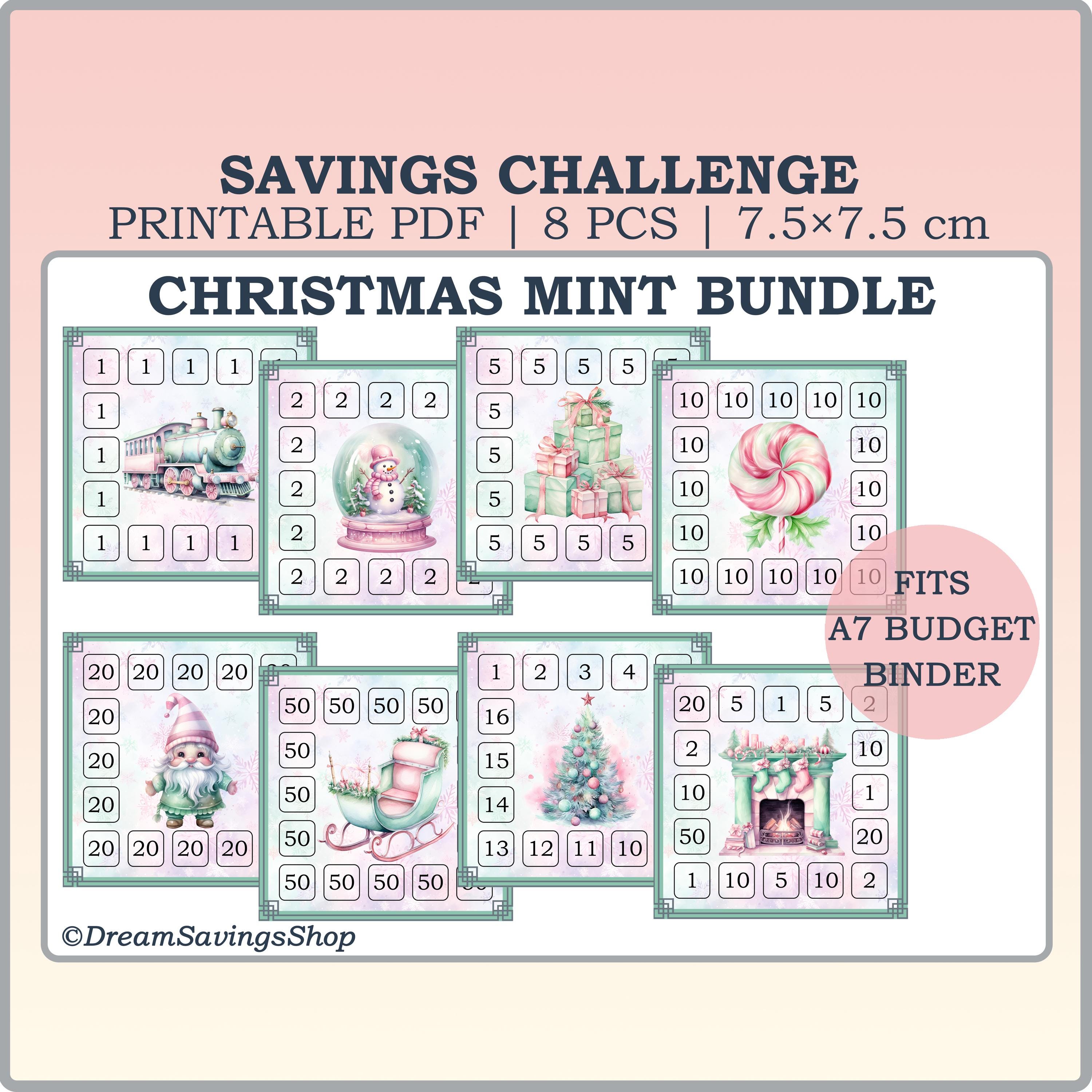 Christmas Mint Mini Saving Challenge Bundle, Money Saving Challenge ...