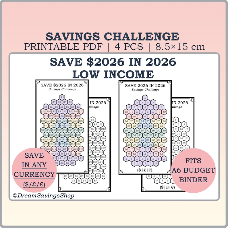Save 2026 In 2026 Printable Savings Challenge A6 Budget Binder A6 Il Pj54 