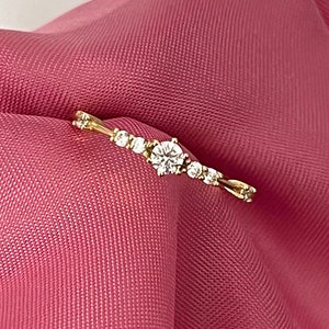 Engagement ring, gold ring 14 carat gold-plated 925 silver, solitaire ring, dainty ring, stacking ring, women's gold ring, anniversary ring, wedding image 2