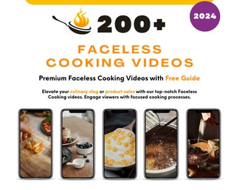 PLR Faceless Cooking Videos with Master Resell Rights, MRR PLR Digital Products Done For you to Sell On Etsy with Marketing Guide & Reels