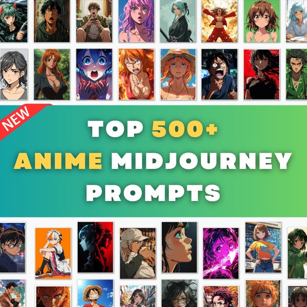 500+ anime midjourney prompts, midjourney prompts, ai prompts, anime, anime gifts, midjourney AI Art, learn midjourney, digital art