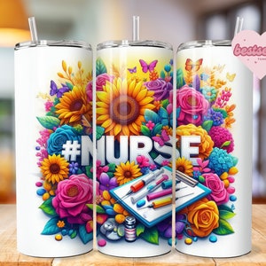 Nurse Tumbler Wrap, 20oz Skinny Tumbler Sublimation Design, Nurse Sublimation Tumbler Png, Tumbler Digital Download For Nurses