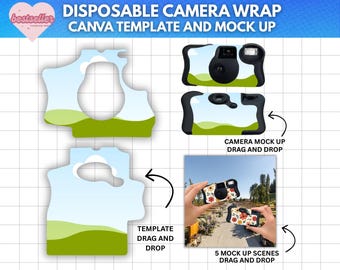Disposable Camera Wrap Template, Camera Wrap Mock up, Retro Film Camera Template, Printable Camera Label, DIY Custom Camera Cover