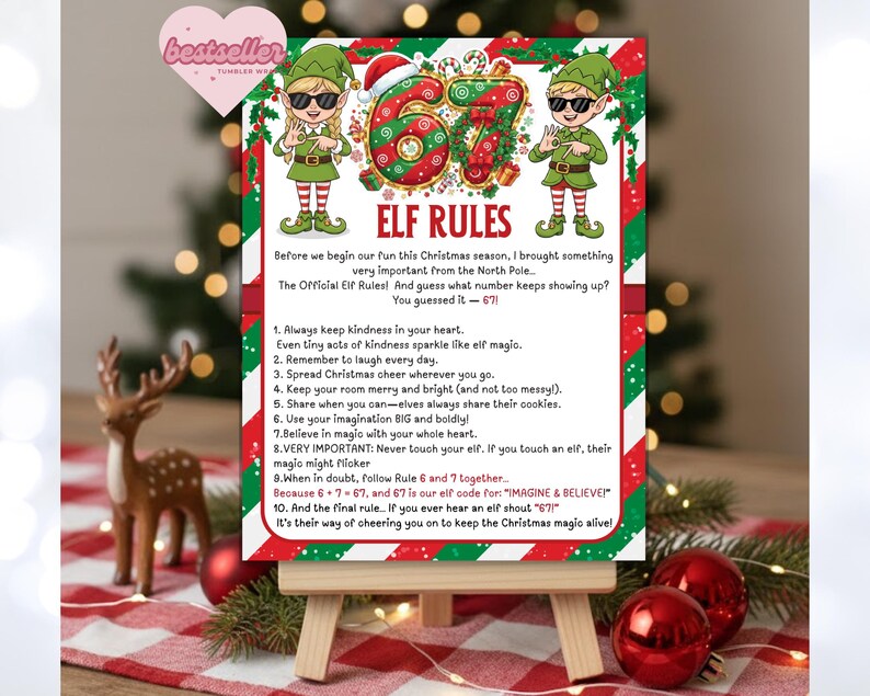 6 7 Elf Rules, Six Seven Elf Letter, 6-7 Elf Rules Letter, Elf Rules ...