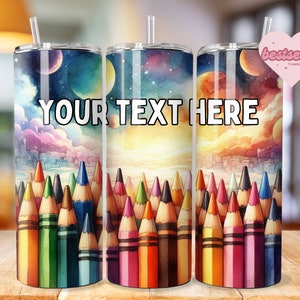 Teacher Tumbler 20oz Skinny Tumbler Design Sublimation, Custom Teacher Pencil Tumbler Template, Teacher Appreciation Tumbler - PNG Download