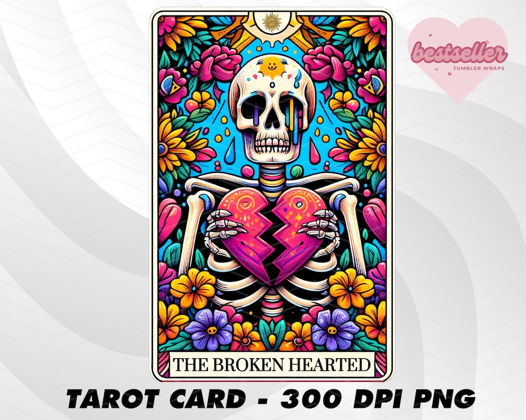 A broken heart tarot card symbolizing emotional fragility and renewal