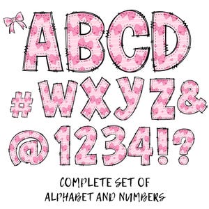 Preppy School Alphabet png Bundle, Teacher Doodle Font, Pencil Coquette Letters PNG, Teacher Doodle font png, School Alpha Pack png Bundle