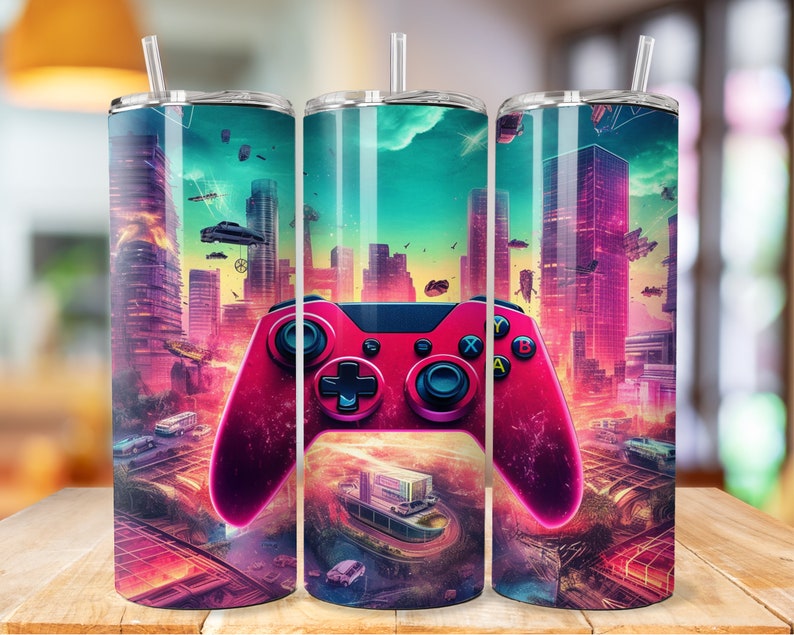 150 + Gamer Tumbler Wrap Bundle, 3D Game Controller Tumbler Wrap, 20oz ...