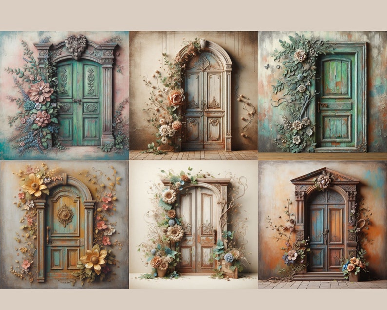 Junk Journal Printable, Wooden Doors , Vintage Journal Pages, Door Junk ...
