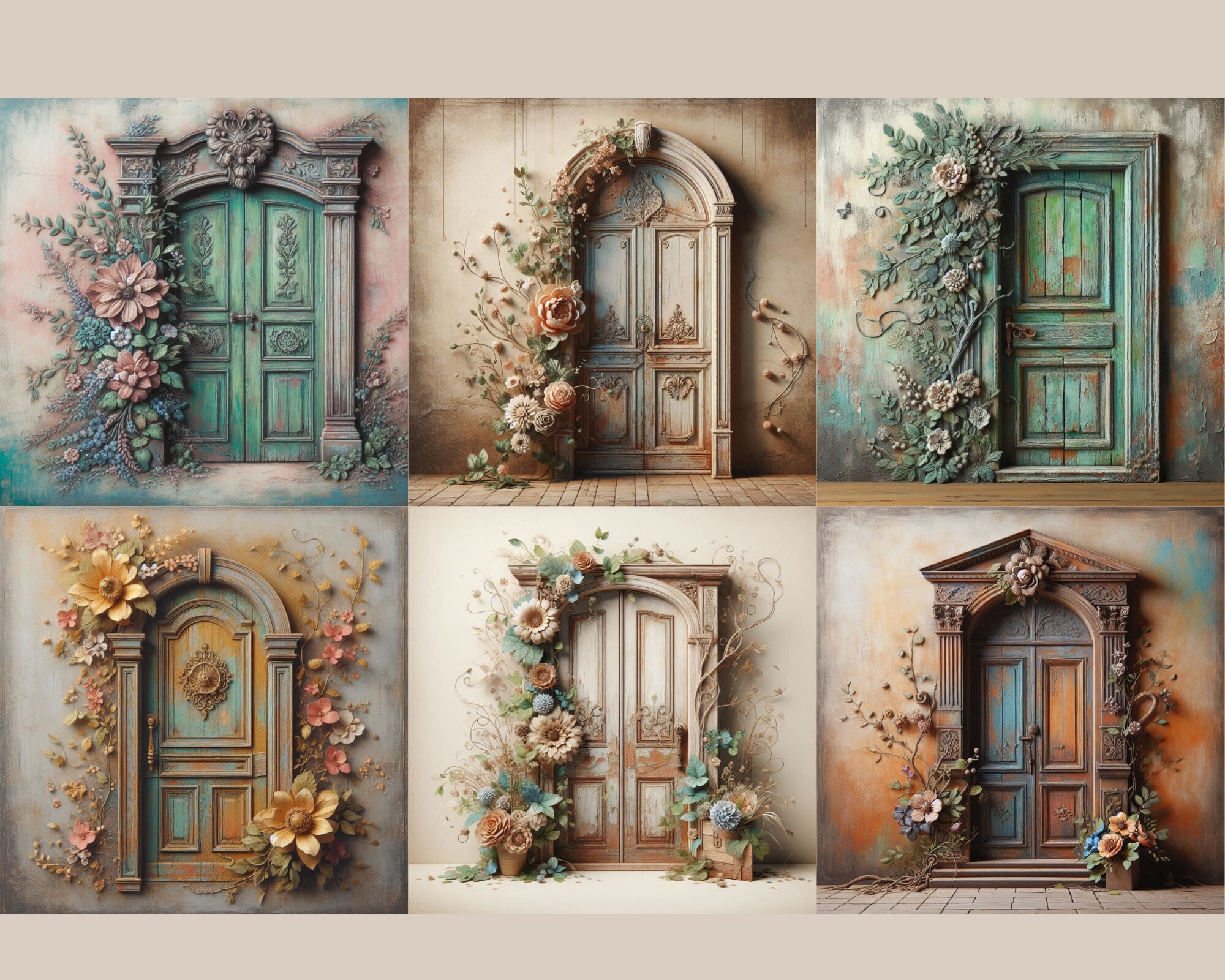 Junk Journal Printable, Wooden Doors , Vintage Journal Pages, Door Junk ...