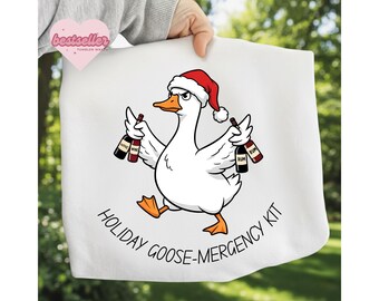 Funny Christmas Goose Png, Preppy Christmas Png, Cute Snowman Goose, Santa Goose Png, Christmas Png, Funny Silly Goose Christmas Sublimation