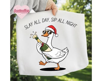 Funny Christmas Goose Png, Preppy Christmas Png, Cute Snowman Goose, Santa Goose Png, Christmas Png, Funny Silly Goose Christmas Sublimation