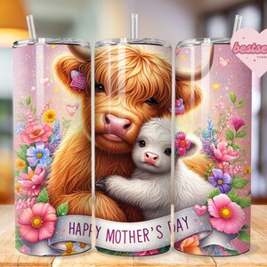 Mama Cow Tumbler Wrap, Mothers day Tumbler Design, Highland Cow tumbler Png, Mother Cow tumbler Download, Cow tumbler wrap, bestseller
