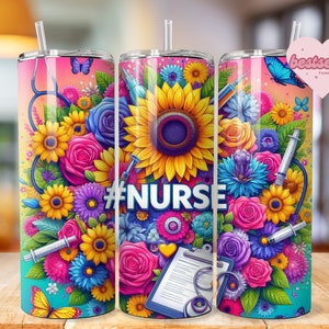 Nurse Tumbler Wrap, 20oz Skinny Tumbler Sublimation Design, Nurse Sublimation Tumbler Png, Tumbler Digital Download For Nurses