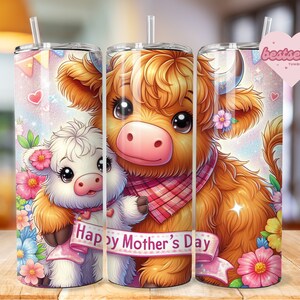Mama Cow Tumbler Wrap, Mothers day Tumbler Design, Highland Cow tumbler Png, Mother Cow tumbler Download, Cow tumbler wrap, bestseller