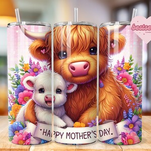 Mama Cow Tumbler Wrap, Mothers day Tumbler Design, Highland Cow tumbler Png, Mother Cow tumbler Download, Cow tumbler wrap, bestseller