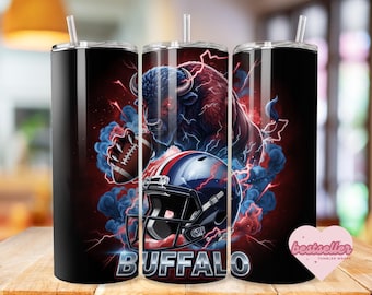 Football Tumbler Wrap, Buffalo Tumbler Design, 20oz Skinny Tumbler Wrap PNG, Mascot Sublimation Tumbler PNG, Football png,football png