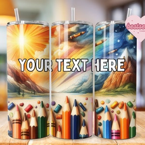 Teacher Tumbler 20oz Skinny Tumbler Design Sublimation, Custom Teacher Pencil Tumbler Template, Teacher Appreciation Tumbler - PNG Download