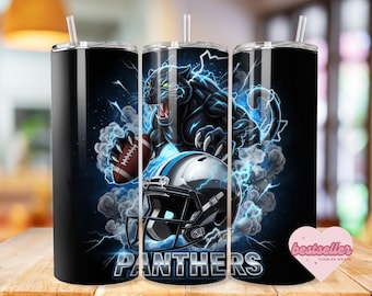 Football Tumbler Wrap, Panthers Tumbler Design, 20oz Skinny Tumbler Wrap PNG, Mascot Sublimation Tumbler PNG, Football png,football png