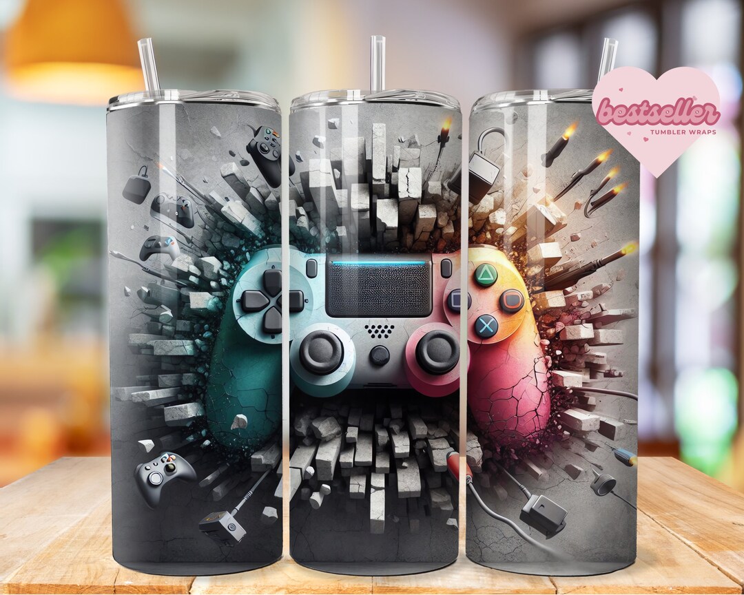 Gaming Controller Tumbler Wrap | Gift for Gamer | Console Gaming 20 Oz ...