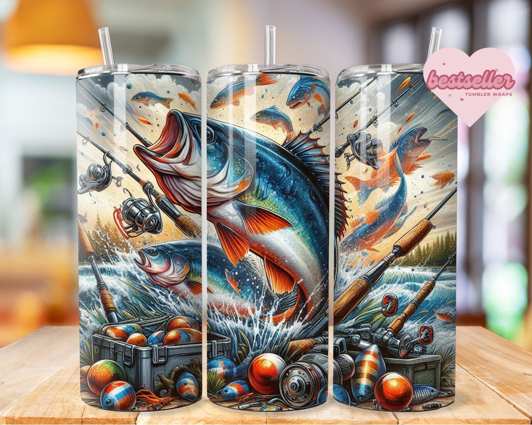 Fisherman Tumbler Wrap , Fishing Life Sublimation PNG Digital Download ...