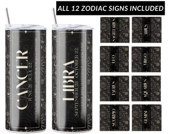 Zodiac Tumbler PNG, Hemelse Tumbler Bundel, Horoscoop Sublimatie Tumbler, Constellation Tumbler Wrap, Zodiac Tumbler Bundel