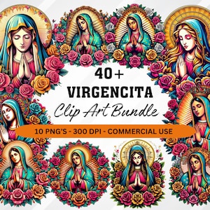 Virgencita Clip Art Bundle, Virgen De Guadalupe PNG, Nuestra Señora De Guadalupe Sublimación Diseños PNG, Virgen María PNGs, Descarga Digital