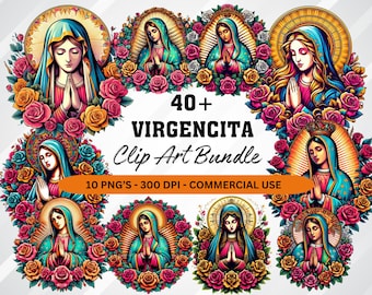 Virgencita Clip Art Bundle, Virgen De Guadalupe PNG, Our Lady Of Guadalupe Sublimation Designs PNG, Virgin Mary PNGs, Digital Download