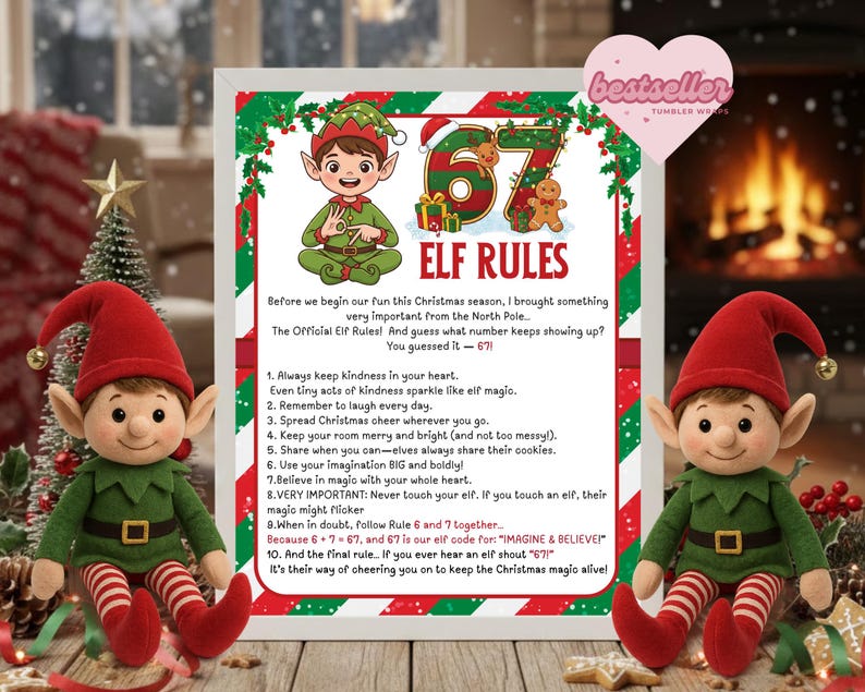 6 7 Elf Rules, Six Seven Elf Letter, 6-7 Elf Rules Letter, Elf Rules ...
