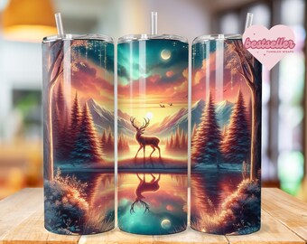 Hunting tumbler wrap Deer Hunting life 20oz Skinny Tumbler Sublimation Designs, Hunting PNG File Digital Download Camo Tumbler wrap png