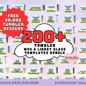 Tumbler Template Bundle, Tumbler Canva Editable Template, 40oz Tumbler Template, 30oz Tumbler Template, Canva Tumbler template, Libbey Glass