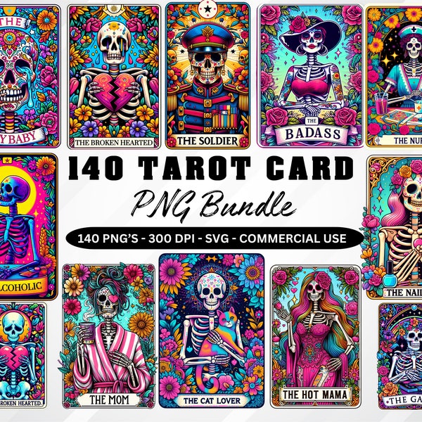 Funny Tarot cards Bundle PNG, Tarot Sublimation, Tarot card PNG, Funny tarot PNG, Snarky Skeleton, Witchy Tarot, Sarcastic, Adult Humor