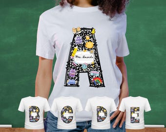 Paquete PNG del alfabeto de regreso a clases, Primer día de clases PNG, Cuaderno de composición de leopardo, Nombre de profesor personalizado con coqueta PNG, Agradecimiento al profesor