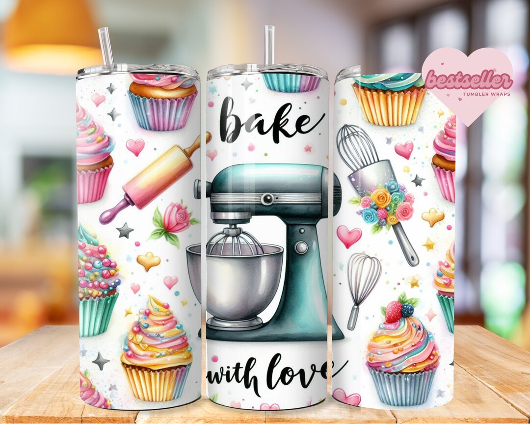 Baking Tumbler Wrap PNG, Sublimation Digital Download, 20 Oz Skinny