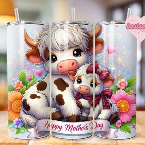Mama Cow Tumbler Wrap, Mothers day Tumbler Design, Highland Cow tumbler Png, Mother Cow tumbler Download, Cow tumbler wrap, bestseller